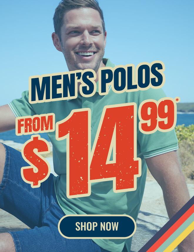 Shop men’s polos from $14.99 – Don’t miss out!